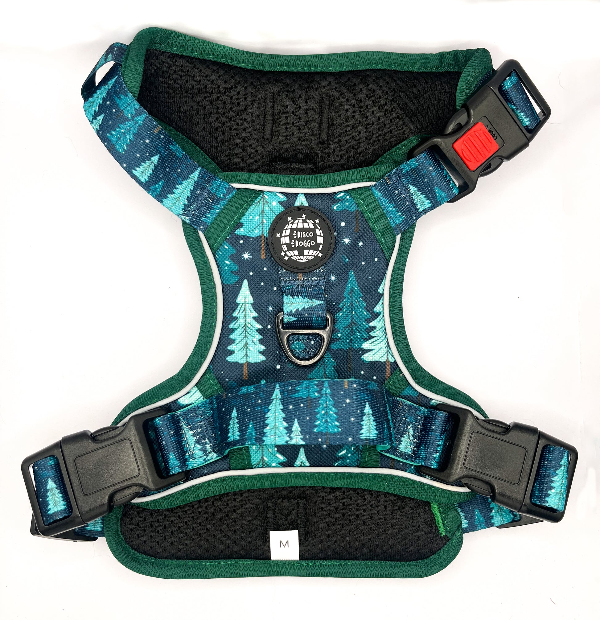 Technical dog harness designed with a nature-inspired pattern